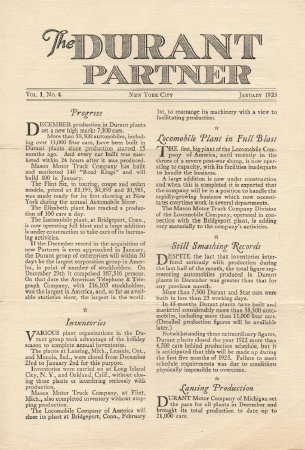 Durant Partner January 1923