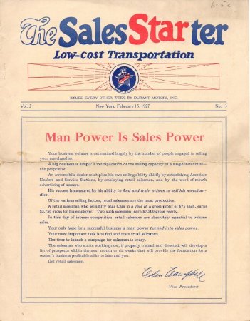 The Sales Starter Newsletter, February 15, 1927